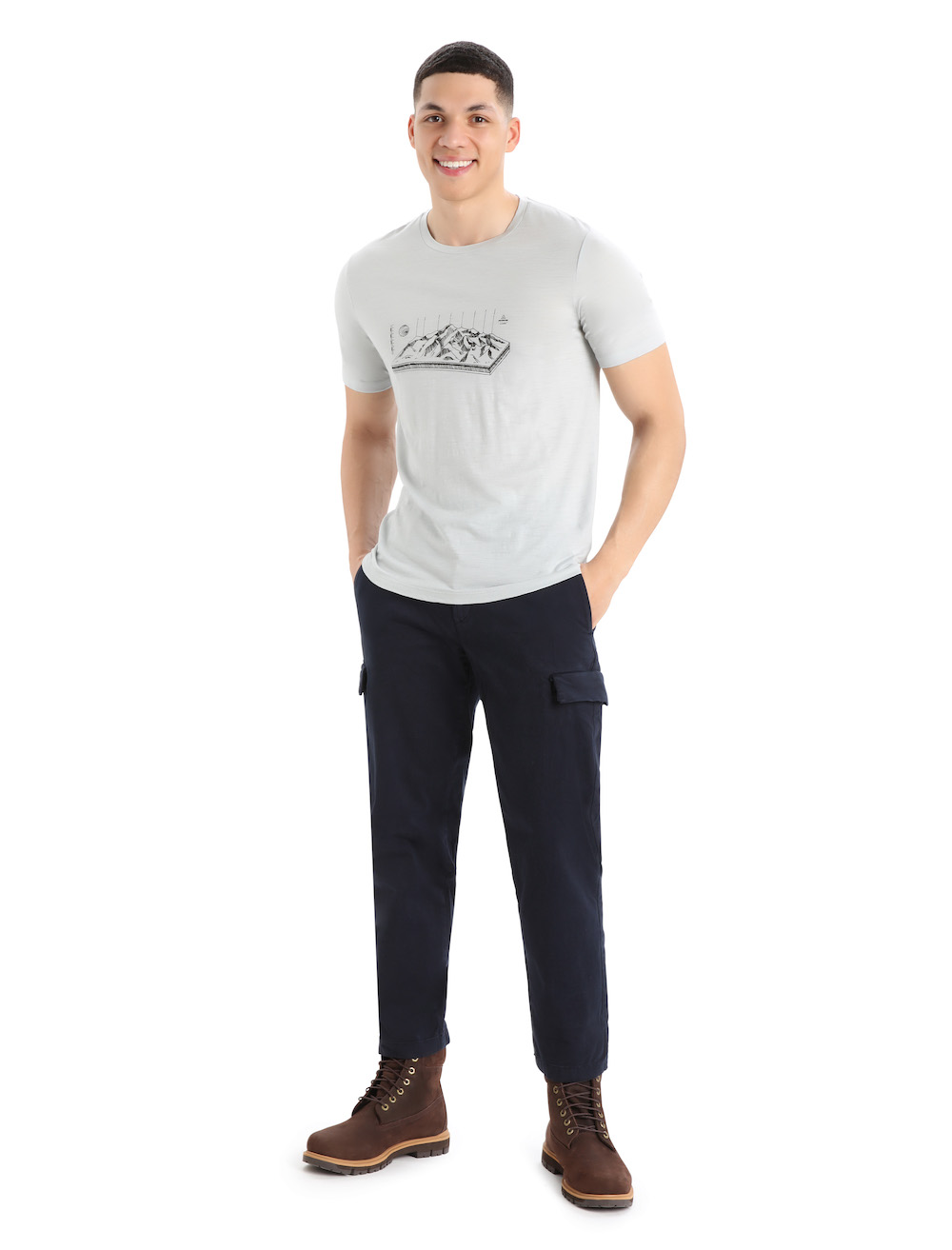 Icebreaker - Merino Tech Lite II T-Shirt Alps 3D Herren, T-Shirt