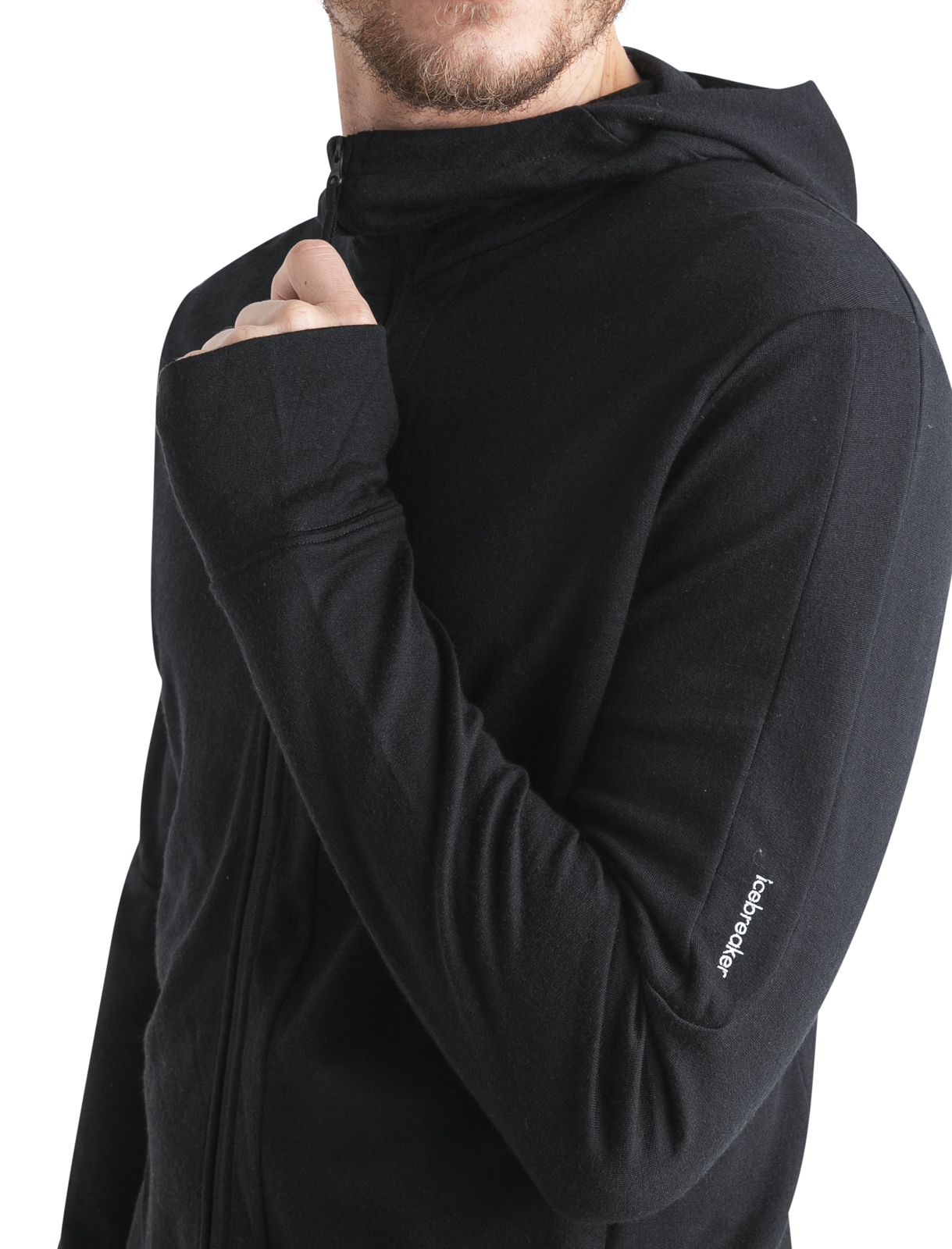 Husky-Onlinestore-Icebreaker-Men-Merino-260-Quantum-LS-Zip-Hoodie-IBBA56W2001-Black-Schulternaht
